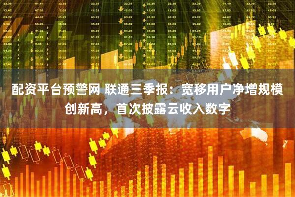 配资平台预警网 联通三季报：宽移用户净增规模创新高，首次披露云收入数字