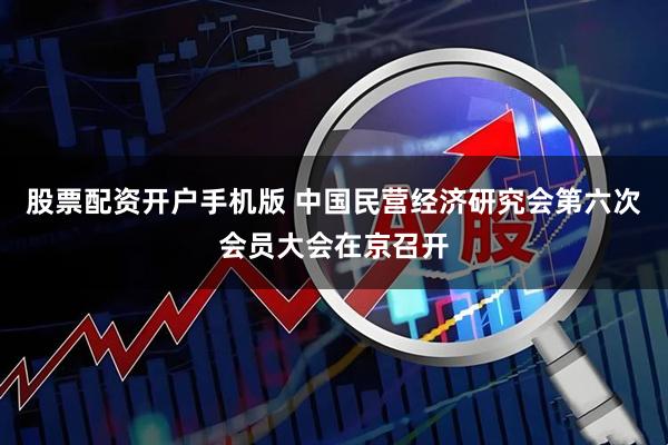 股票配资开户手机版 中国民营经济研究会第六次会员大会在京召开